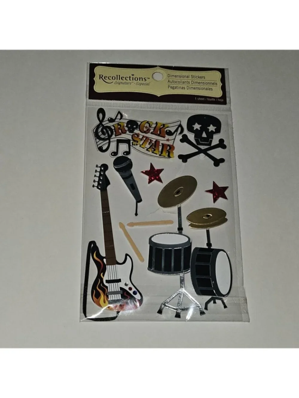 Dimensional Stickers Lot Musical Instruments Scrapbooking Guitar Drums Piano
